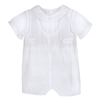 Shortall with Pintucks and Side Tabs 9 Month White - Chickie Collective