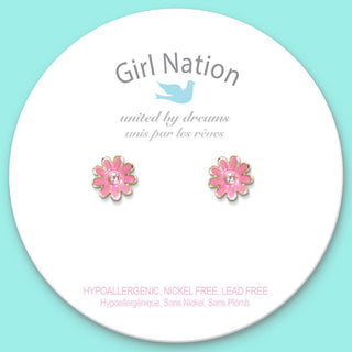 Pink Daisy Cutie Stud Earrings Kid's Jewelry    - Chickie Collective
