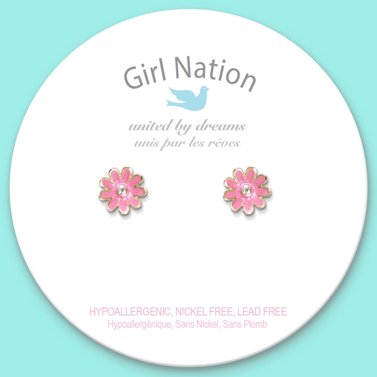 Pink Daisy Cutie Stud Earrings     - Chickie Collective