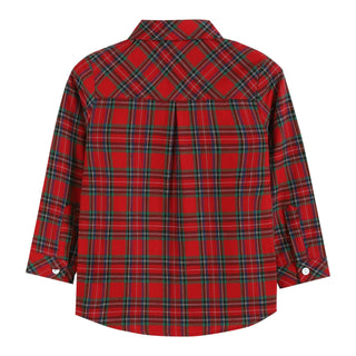 Red and Green Tartan Boy Dress Shirt: Boys Polo - Chickie Collective