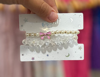 Bow Kids Charm Bracelet Set Earrings - Chickie Collective