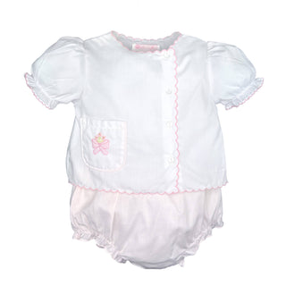 Shadow Stitch Bow Diaper Set - Chickie Collective