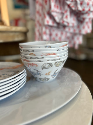 Pontchartrain Melamine Dip Bowl White/Multi 6" - Chickie Collective