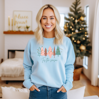 Light Blue Christmas Tree Sweatshirt |  Crewneck, Christmas Tree Sweatshirt, Holiday Sweaters for Women, Winter Sweatshirt Sweatshirt    - Chickie Collective