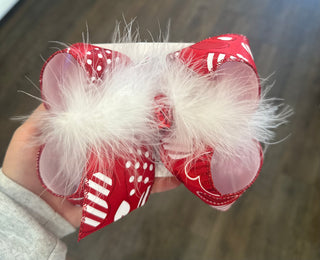 Valentines Day Red Heart Bow (Large) Bow - Chickie Collective