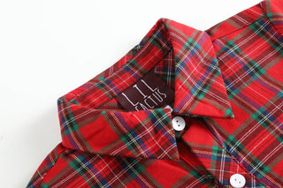 Red and Green Tartan Boy Dress Shirt: Boys Polo - Chickie Collective