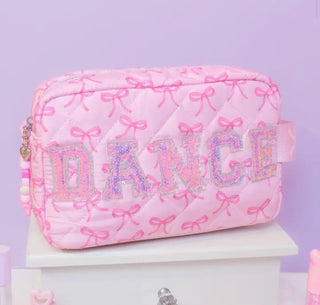 Dance Bow Printed Quilted Pouch