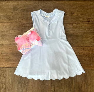 Light Blue Sleeveless Zipper Girls Athletic Dress Girls Dress - Chickie Collective