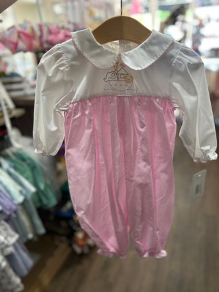 Noah's Ark Pink Embroidered Longall - Chickie Collective