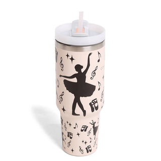 Dancers Music Symbols 40oz Tumbler with Handle     - Chickie Collective