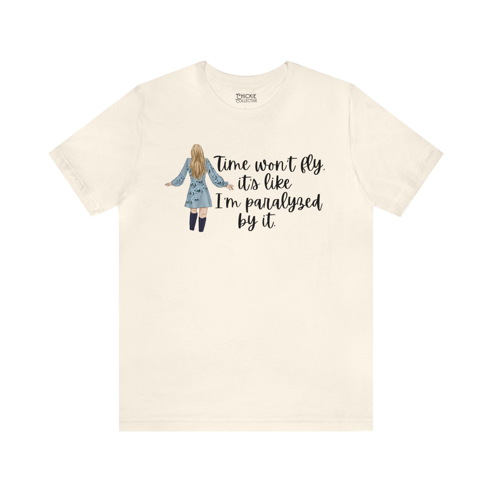Taylor Swift Preppy Picture T-Shirt - Time Won't Fly It's Like I'm Paralyzed By It T-Shirt Natural S  - Chickie Collective