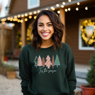 Forest Green Christmas Tree Sweatshirt |  Crewneck, Christmas Tree Sweatshirt, Holiday Sweaters for Women, Winter Sweatshirt Sweatshirt    - Chickie Collective