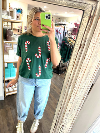 LDC Christmas Candy Cane Casual T Shirt - Chickie Collective