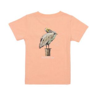 Baby Pelican SS Melon Heather Kid's T-shirts - Chickie Collective