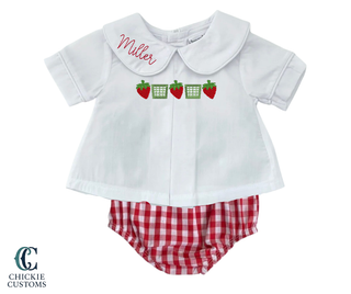Baby Boy Collar Shirt Strawberry Designs