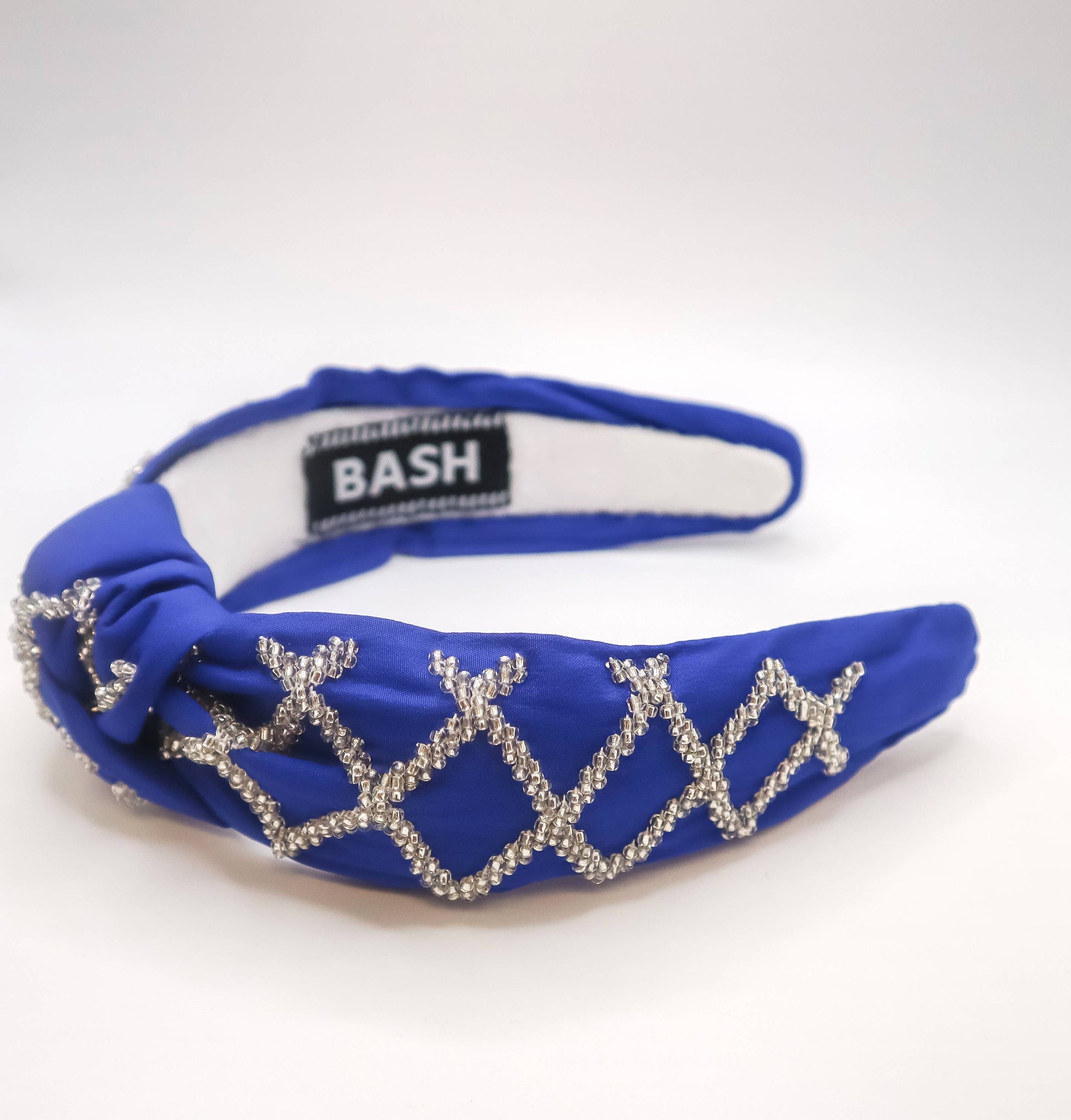 A Purple Game Day Beaded Football Headband in Purple with multiple color options, width: 6.5", height: 2.5" by Bash, perfect for game day festivities.