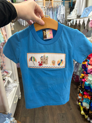 To The Beach Smocked Boys Short Set Boys Outfit - Chickie Collective