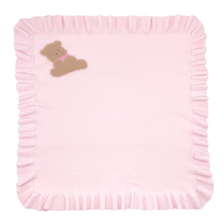 Bear Lightweight Knit Blanket - 2 Colors Pink - Chickie Collective