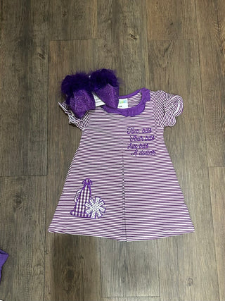 Purple Stripe Stand Up and Holler Pleat Dress Baby & Toddler Dress - Chickie Collective