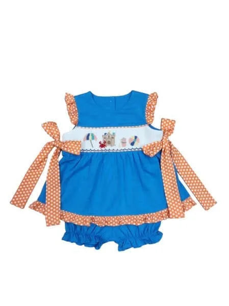 To The Beach Smocked Bloomer Set Baby Clothing    - Chickie Collective