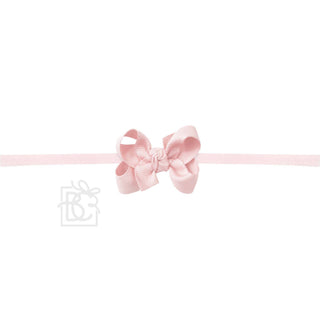 Light Pink Small Nylon Pantyhose Headband with Bow Kids Hair Accessories - Chickie Collective