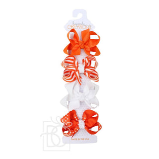 Collegiate Gift Set -3" Small Hair Bows on Snap Clip: Purple/ Yellow Gold - Chickie Collective