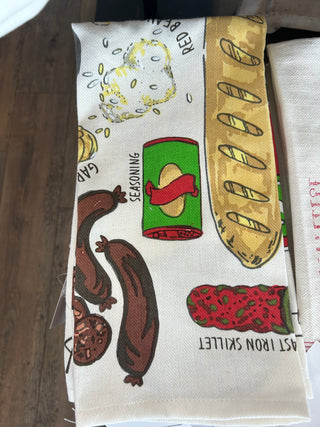 Louisiana Kitchen Hand Towel Cream/Multi 20x28 - Chickie Collective