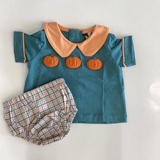 Charming Pumpkin Boys Bloomer Set Kids clothes    - Chickie Collective