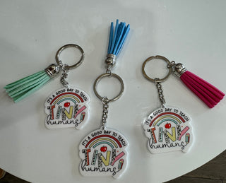 Teach Tiny Humans Keychain Keychain    - Chickie Collective