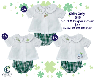 St. Patrick’s Day Monogram Preorder ☘️ Baby Boy Diaper Set