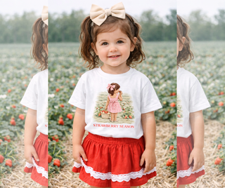Chickie Customs Strawberry Field Girl Tee