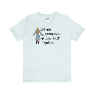 Taylor Swift Preppy Picture T-Shirt - We Are Never Ever Getting Back Together T-Shirt Heather Ice Blue S  - Chickie Collective