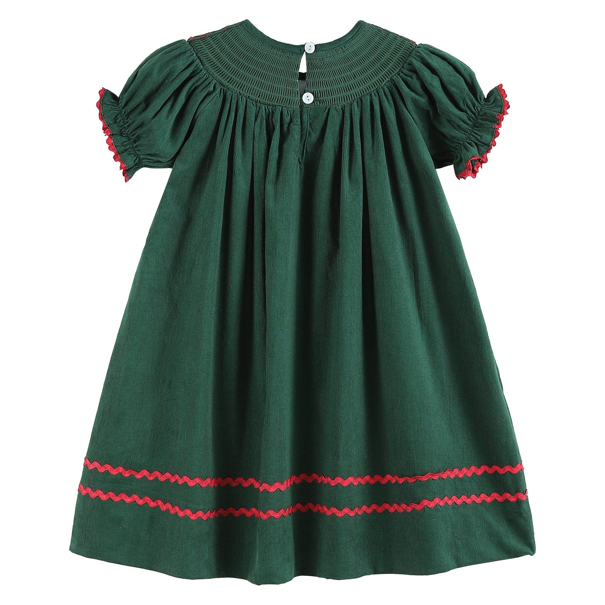 Christmas Mistletoe Embroidered Green Smocked Bishop Dress Chickie Collective Christmas Mistletoe Embroidered Green Smocked Bishop Dress Chickie Collective