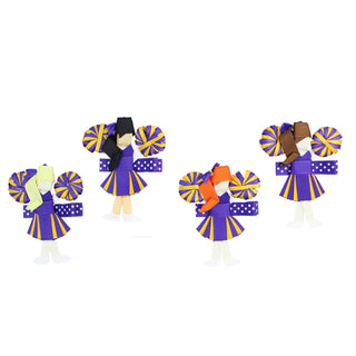 Purple and Yellow Gold Cheerleader Hair Clip Kids Hair Accessories - Chickie Collective