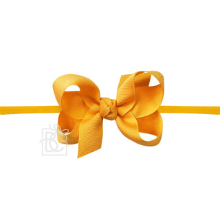 Yellow Gold Nylon Pantyhose Headband with Bow Kids Hair Accessories - Chickie Collective
