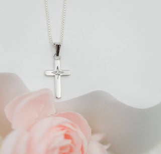 TCN-Cross Diamond Necklace - Chickie Collective