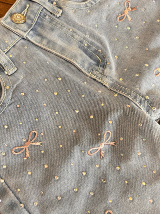 Rhinestone Jeans with Pink Bows