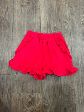 Knit Ruffle Shorts Red Girls Shorts - Chickie Collective