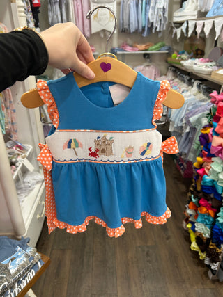 To The Beach Smocked Bloomer Set Girls Outfit - Chickie Collective