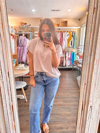 Raised Rib Cap Sleeve Top