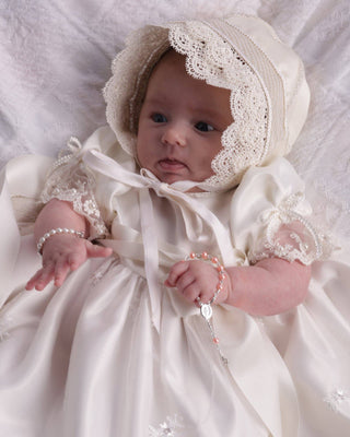 Sterling Silver Pink Baby Rosary Girl Baptism Gift - Chickie Collective
