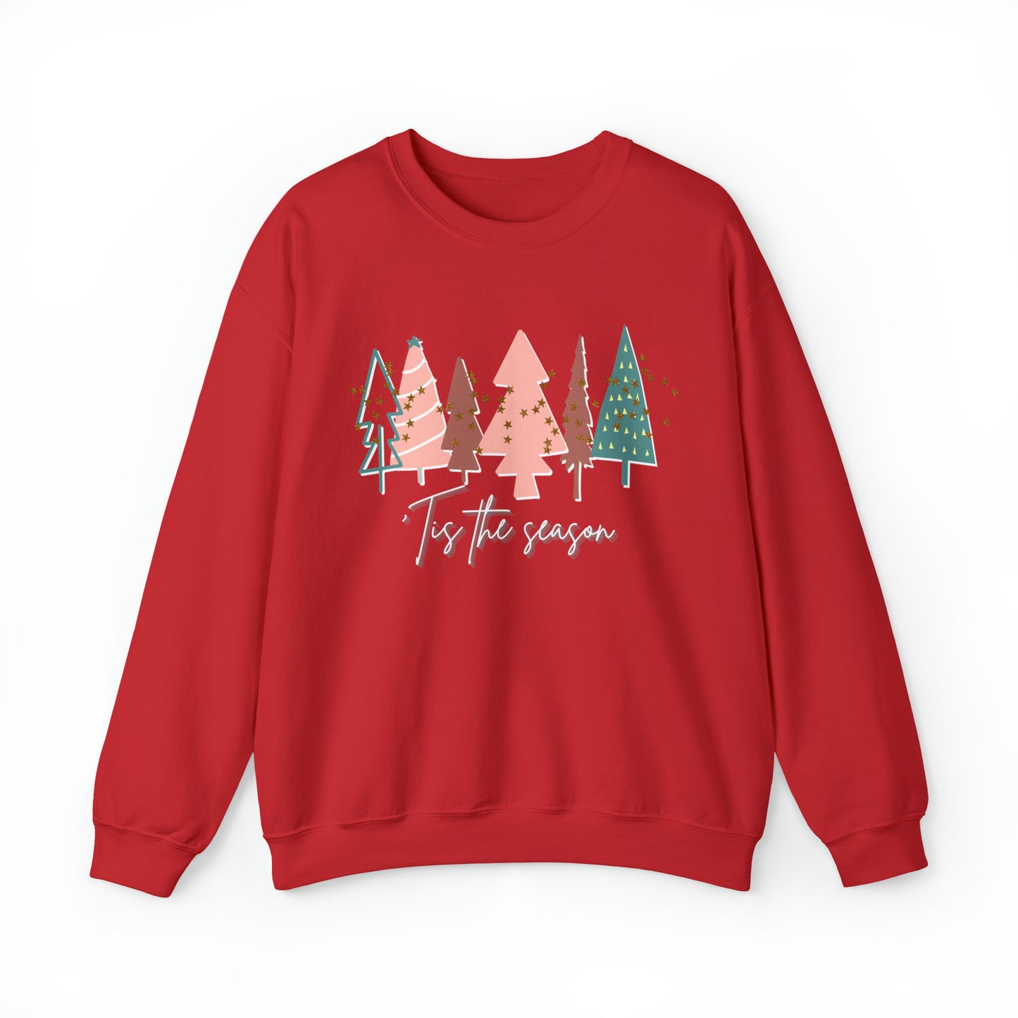 A cozy Printify Red Christmas Tree Sweatshirt perfect for the winter months.