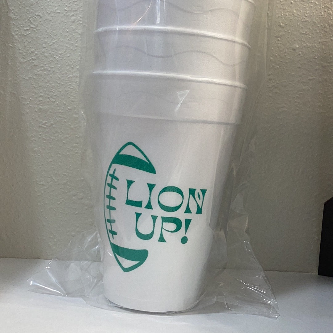 Chickie Collective's Lion Up! 16oz Styrofoam Cups.