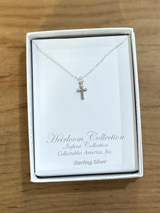 Infant Sterling Silver Cross Necklace Necklace    - Chickie Collective