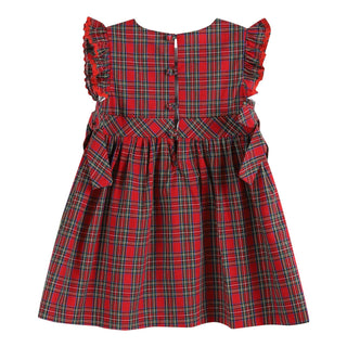 Christmas Plaid Dress with Flutter Sleeves Girls Dresses - Chickie Collective