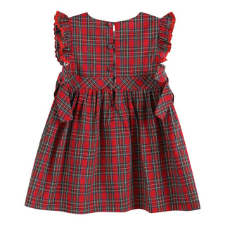 Christmas Plaid Dress with Flutter Sleeves Kids clothes    - Chickie Collective