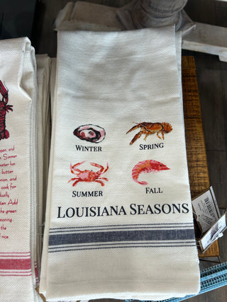 Louisiana Seasons Hand Towel Cream/Multi 20x28 - Chickie Collective