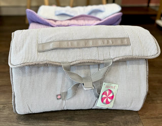 Seersucker Nap Roll | Grey Nap Mat - Chickie Collective