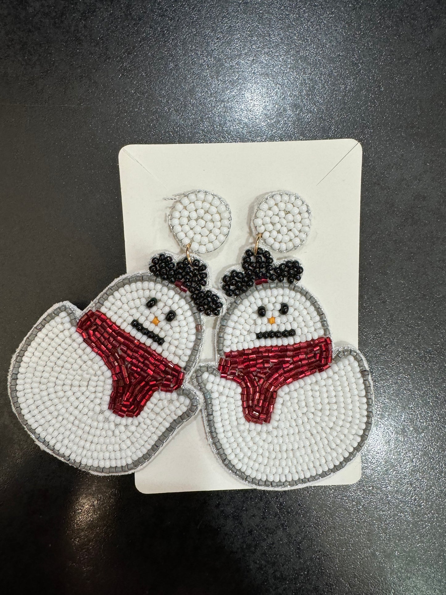 Chickie Collective's Snowman Beaded Earrings.