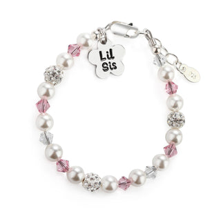 Sterling Silver Big Sister Bracelet with Flower Baby Gift - Chickie Collective